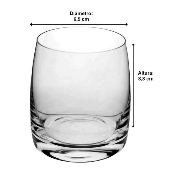 Jogo 6 Copos 290ml Whisky Pavo Cristal Ecológico Bohemia
